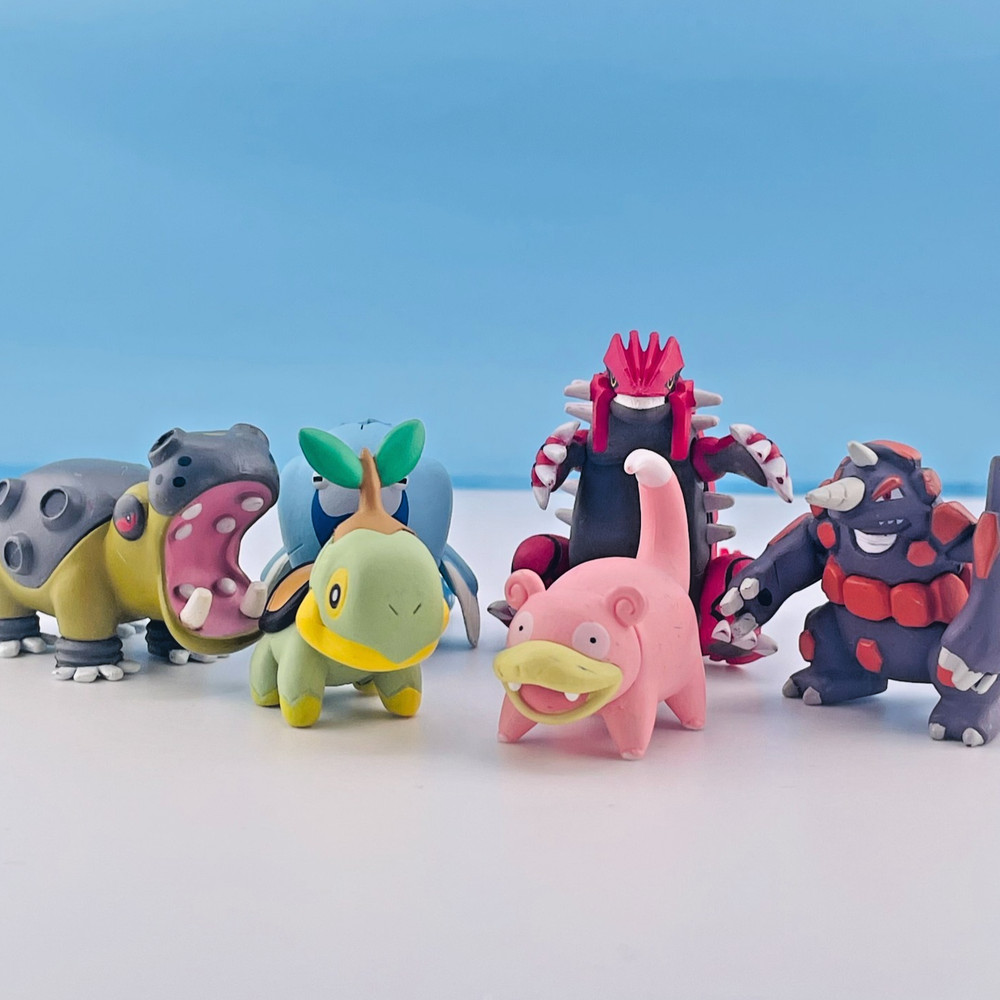Pokemon Yoshinoya Limited Figure Set Groudon Slowpoke Turtwig Rhyperior Japan