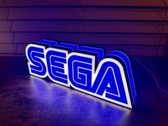 Sega Inspired Video Game Led Light Box Sign lamp Sonic Genesis logo wall decor