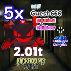 5x Rainbow Guest 666 (Backrooms Event) + 5 Million Diamonds. PS99