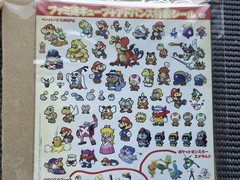 Vintage Nintendo Paper Mario Pinball Pokémon Starfy Character Sticker Sheet SNES