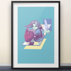 Young Link Video Game Print 11×17″ – videgame nintendo vaporware Poster Zelda