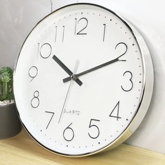 Tosnail 12 Inches Round Silent Non Ticking Quartz 12 Inches, Silver Frame