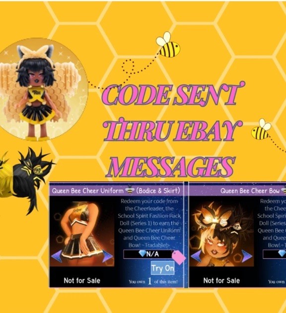 Roblox Royale High CHEER HAIR virtual RARE CODE SENT via EBay MESSAGES