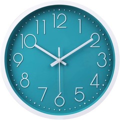 jomparis 12 Inch Silent Non-Ticking Battery Operated Round 12 Inch, Teal