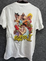 Street Fighter II Ryu Ken Hadoken T-Shirt Mens L White Capcom CHANGES Licensed
