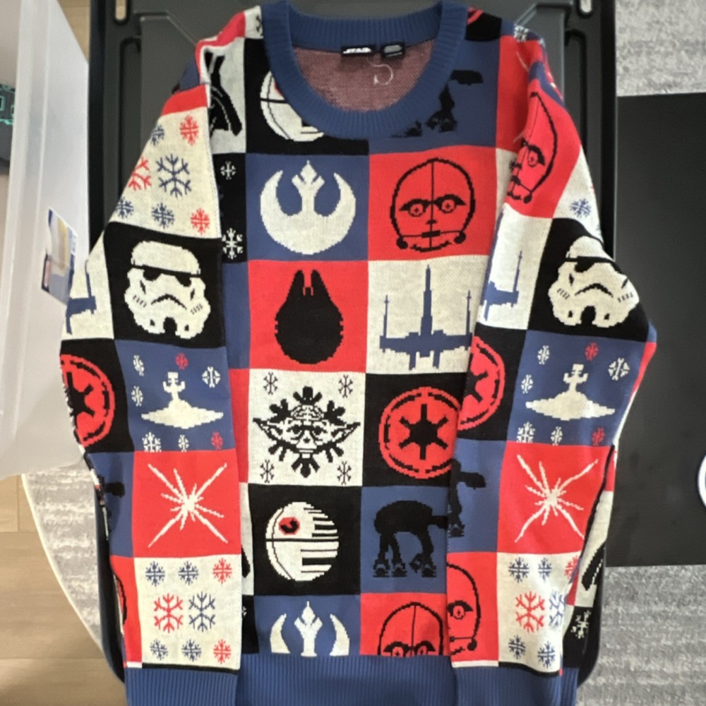 Star Wars Knitted Long Sleeve Sweater Stormtrooper Darth Vader Death Star AT-AT