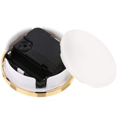 3-1/8 Inch (80 mm) Mini Quartz Clock Insert Round Clocks Small, Gold
