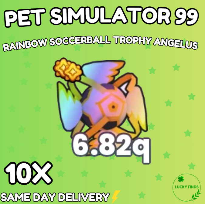 🔥💎Rainbow Soccerball Trophy Angelus (PS99) 🔥PET SIMULATOR 99 – CHEAPEST!⚡💸
