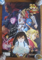 E3 Expo 2017 Street Fighter 30th Anniversary poster signed Yoshinori Ono
