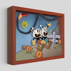 Cuphead Show Shadowbox Art