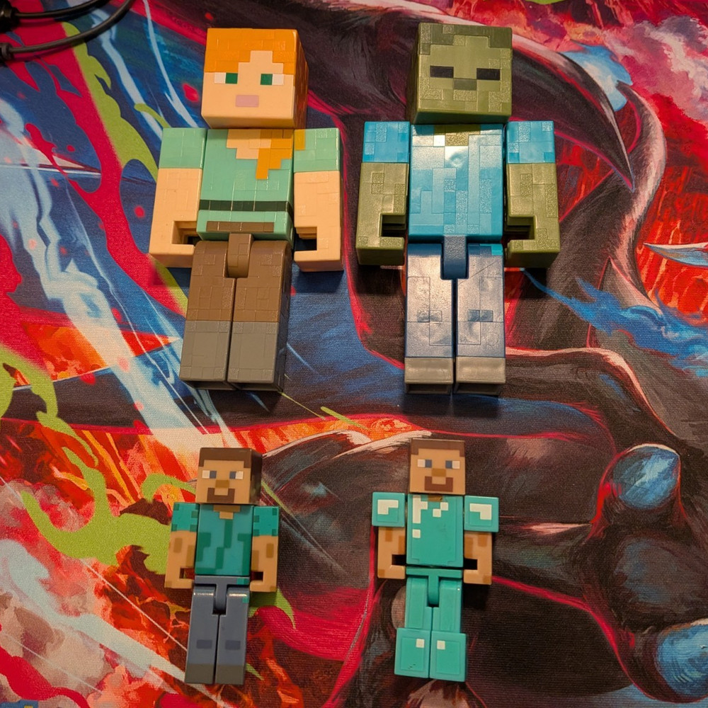 Minecraft Steve Alex Zombie Mini Action Figure Lot – Minecraft Mini Figures
