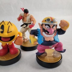 Lot of 5 Non Functional Amiibo Pac-Man Wario Sonic Toon Link Ryu Nintendo Smash
