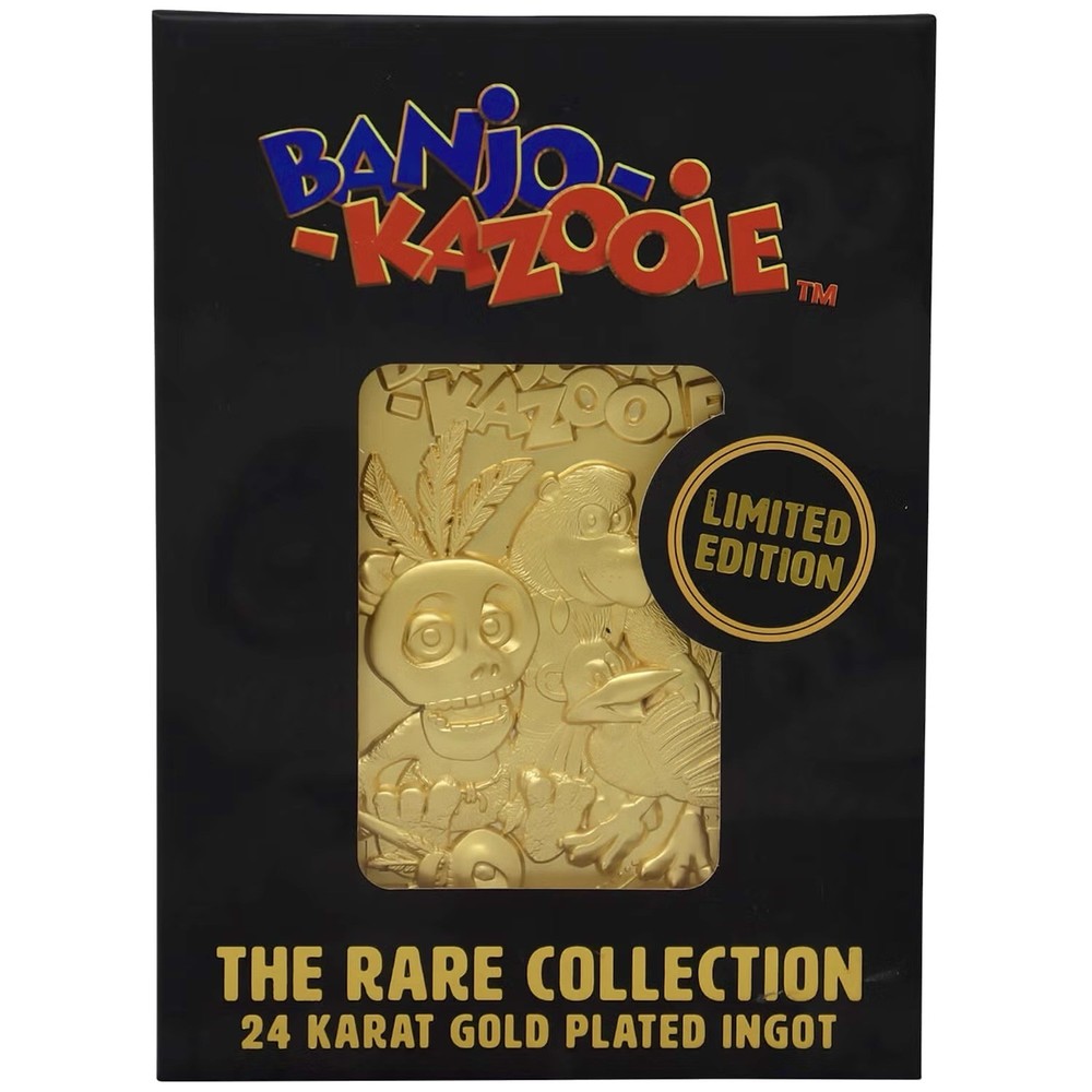 Banjo Kazooie 24k Gold Plated Ingot Limited Edition Dust Collectibles New