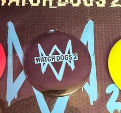 Watch Dogs 2 pins button badge set of 3 promo Gamestop Ubisoft Dedsec Bomb Logo