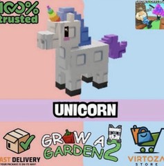 Grow a Garden 2 Unicorn Video Game Merchandise Collectible In-Game Item