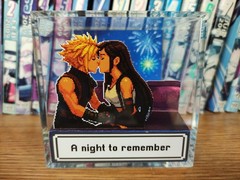 Final Fantasy Cloud Tifa Kiss DATE Handmade Diorama – Gameboy Gaming Cube-Fanart