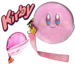 Officially Licensed Pink Nintendo Kirby Faux Fur Coin Pouch Wristlet Purse New