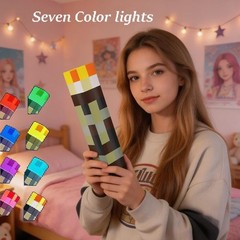 ThinkGeek Minecraft Torch Night Light 11″ Rechargeable Portable Wall Mountable