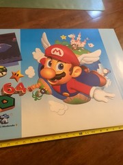 1999 Nintendo Super Mario 64 Video Game Store Display Poster Rare Promo N64 Toy