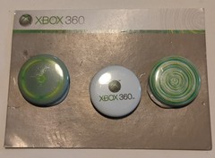 Xbox 360 Promotional 3 Buttons Pins Set, Promos (Swirl, Logo, Power) 2005 – Rare