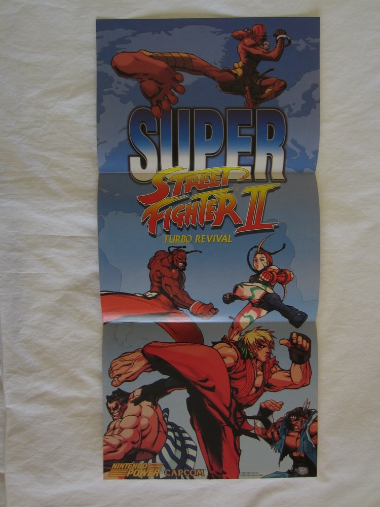 Super Street Fighter II Revival Nintendo Power Poster 1991 2001 Capcom RARE