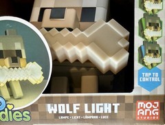Mojang Minecraft Wolf GloBuddies Light Color Changing Licensed Night Lamp Decor