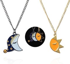 Sun and Moon Friendship Necklace Horror Game Pendant Halloween Cosplay NEW