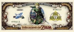 Pack of 5 Legend of Zelda 1 Million Dollar Bills Collectible Novelty Money