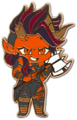Karlach Baldur’s Gate 3 BG3 Tiefling Barbarian Chibi Cute Hard Enamel Pin Lapel