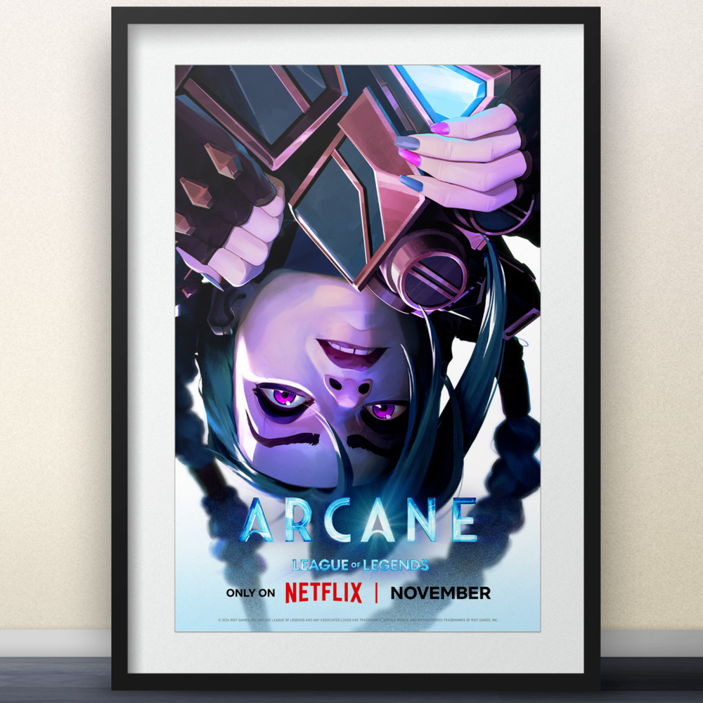 Jinx Arcane Poster 11×17″ – League Of Legends gaming videogames netflix