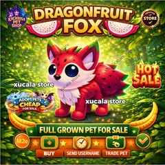 ✨ Adopt M2e Dragonfruit Fox Full Grown Pet | Fast Delivery | Trusted Store
