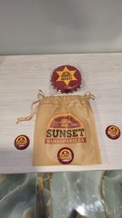 Fallout New Vegas NCR Courier Pouch Sunset Sarsaparilla Bottle Opener Caps