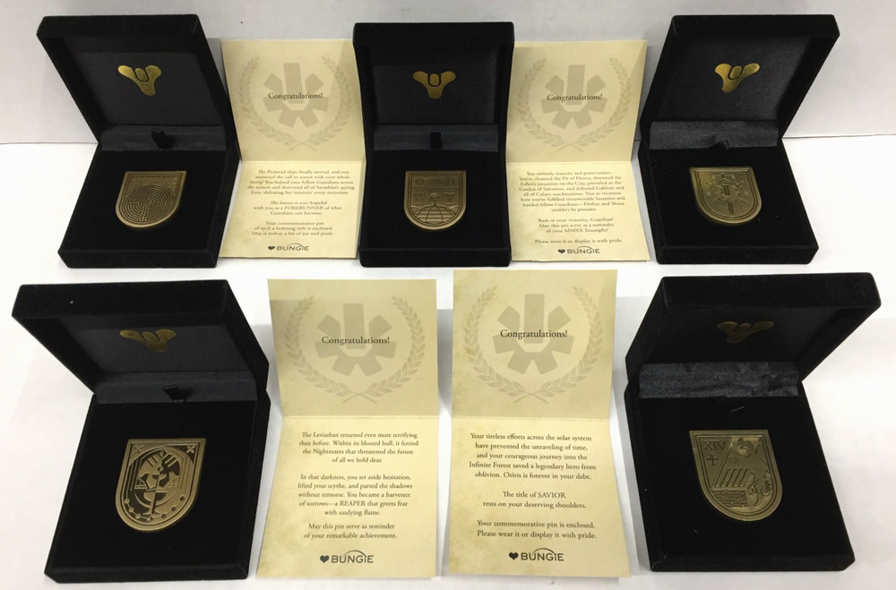 Lot of 5 DESTINY 2 Bungie Reward RETIRED Seal Pins SAVIOR Forerunner REAPER