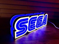 Sega Inspired Video Game Led Light Box Sign lamp Sonic Genesis logo wall decor