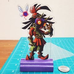 Majoras Mask Skull Kid Cutout Display Standee 5.5 in. tall w/ Purple Wooden Base