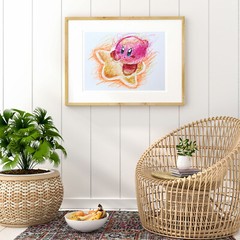 Kirby Ballpoint Pen Print, Nintendo Poster