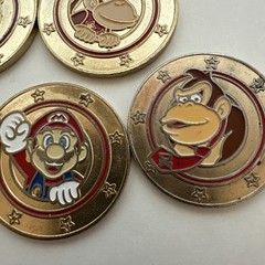 Lot of 5 Super Mario Gold & Enamel Collector Coin By Frankford Candy Nintendo
