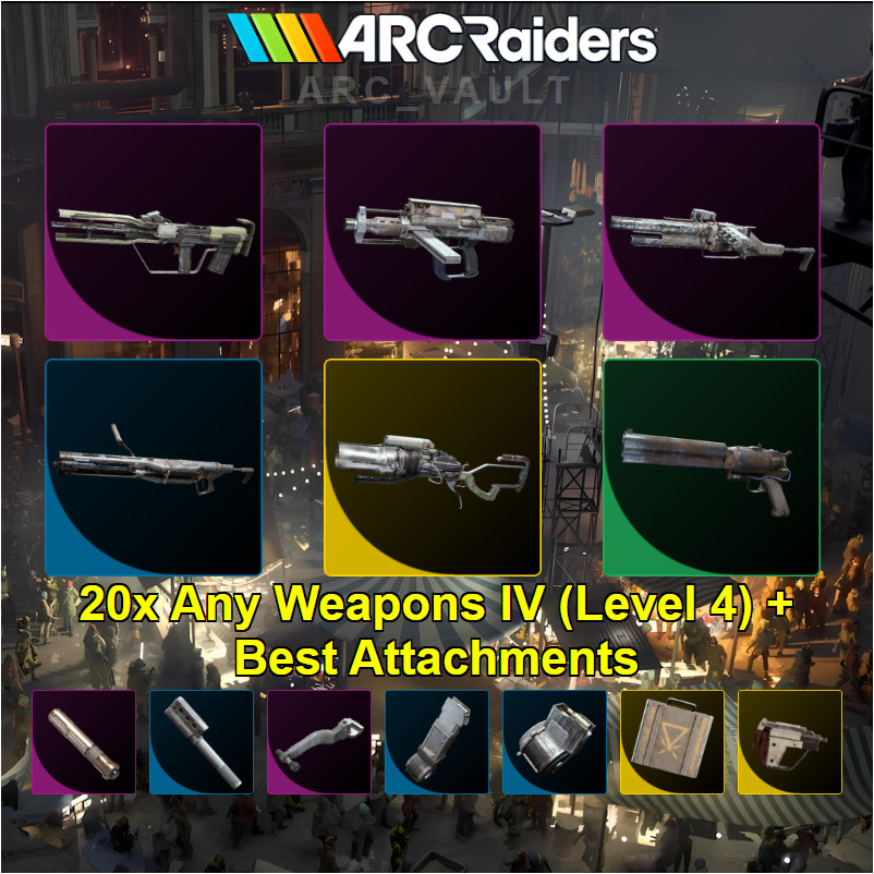 Arc Raiders ⭐ 20x Any Weapons IV (Level 4) +Best Attachments⭐( PS5 / PC/ XBOX )⭐