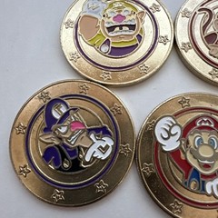 Lot of 5 Super Mario Gold & Enamel Collector Coin By Frankford Candy Nintendo