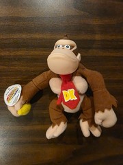 ToySite 1999 Donkey Kong 6″ Plush Nintendo N64 BeanBag Plastic Head W/ Tag