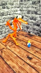 Orange Form Rainbow Friends Inspired 3D Printed Toy – Glow in the dark