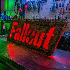 Fallout LED Light-Up Post-Apocalyptic Rustic Steel Metal Video Game Sign!