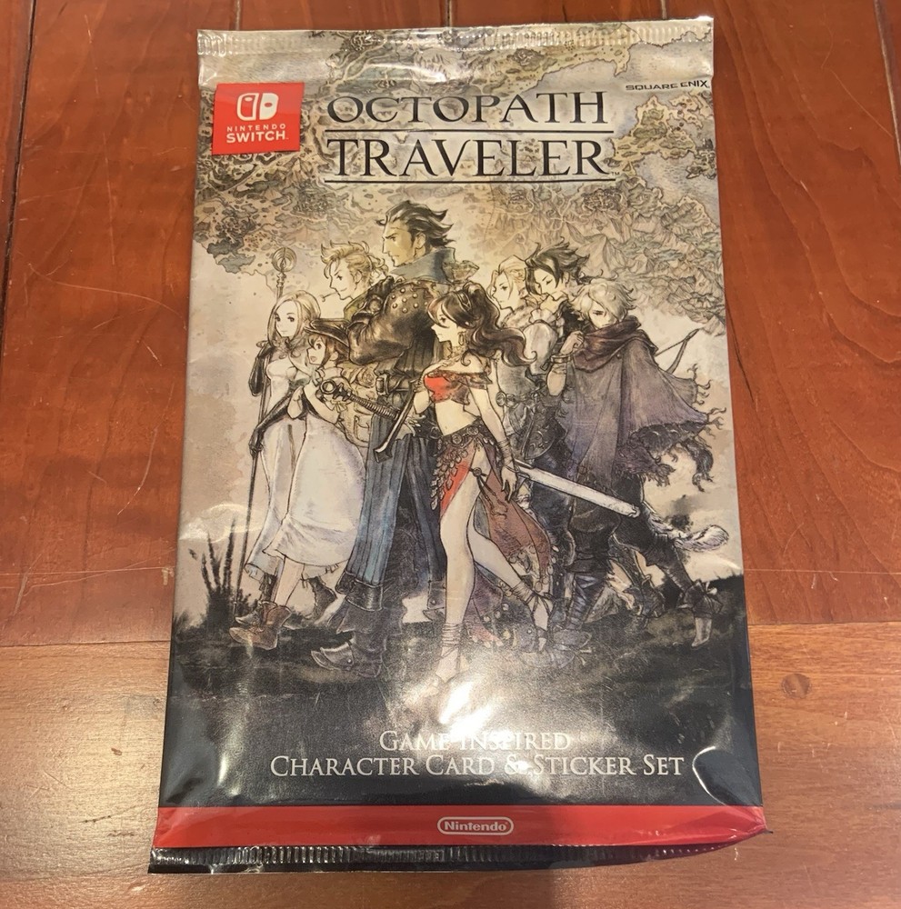 Nintendo Octopath Traveler Character Card Set 8 Cards + Sticker Sheet