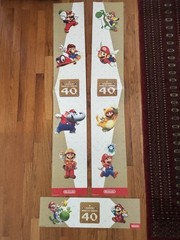 3x Super Mario Bros 40th Anniversary: Promo Gamestop Posters 2(53×9) +1(24×7)