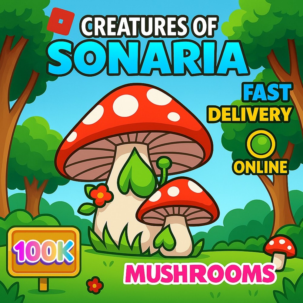 🟢ONLINE🟢 Creatures of Sonaria 🍄100K (100,000) Mushrooms 🍄 Roblox COS