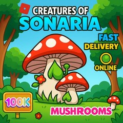 🟢ONLINE🟢 Creatures of Sonaria 🍄100K (100,000) Mushrooms 🍄 Roblox COS