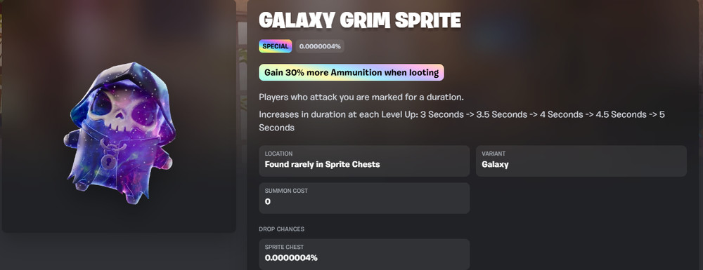 Fortnite Galaxy Grim reaper Sprite Rare