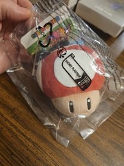 Super Mario Club Mocchi Mushroom Plush Clip-On New