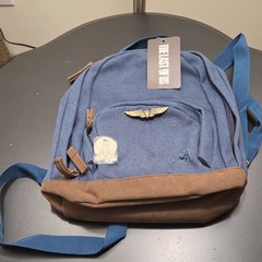 The Last of Us Video Game Series Blue Backpack Bag with Front Zip Pocket