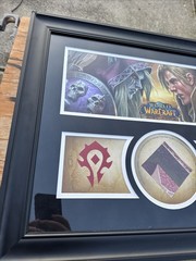 RARE WoW Battle for Azeroth Blizzard Flag Relic Framed 23×19 w/COA